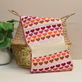 Pull Through Hearts Scarf in Pink