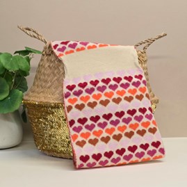 Pull Through Hearts Scarf in Pink Pull Through Hearts Scarf in Pink