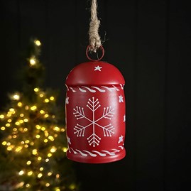 Red Snowflake Bell Hanging Christmas Decoration