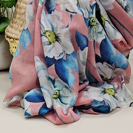 Roses Scarf in Light Coral