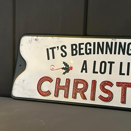 Rustic Metal 'It's Beginning To Look...' Christmas Sign
