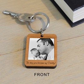 Personalised 'The Day You Became My…' Photo Key Ring