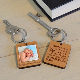 Personalised 'The Day You Became My…' Photo Key Ring Personalised 'The Day You Became My…' Photo Key Ring