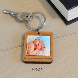 Personalised 'The Day You Became My…' Photo Key Ring