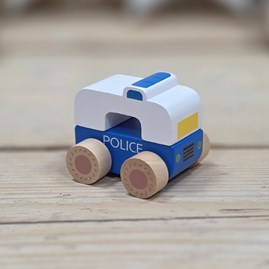 Set of 3 Wooden First Toy Emergency Vehicles