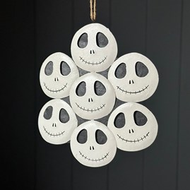 Seven Skeleton Faces Hanging Halloween Decoration