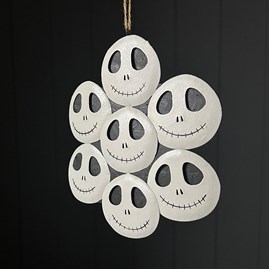 Seven Skeleton Faces Hanging Halloween Decoration