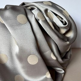 Silky Beige and Silver Spot Reversible Scarf Silky Beige and Silver Spot Reversible Scarf