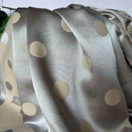 Silky Beige and Silver Spot Reversible Scarf