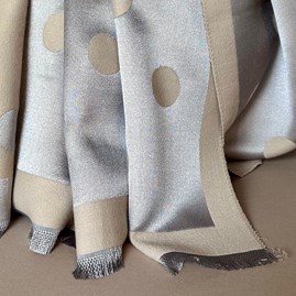 Silky Beige and Silver Spot Reversible Scarf