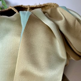 Silky Blue and Gold Border Reversible Scarf Silky Blue and Gold Border Reversible Scarf