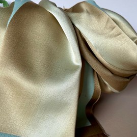 Silky Blue and Gold Border Reversible Scarf