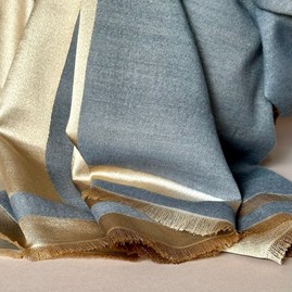 Silky Dark Grey and Gold Border Reversible Scarf