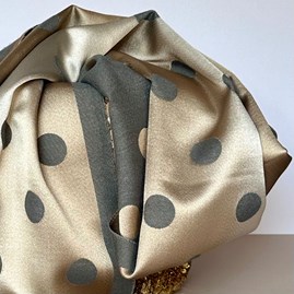 Silky Grey and Gold Spot Reversible Scarf