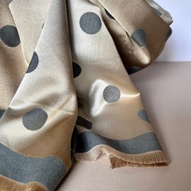 Silky Grey and Gold Spot Reversible Scarf