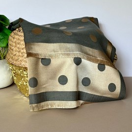 Silky Grey and Gold Spot Reversible Scarf