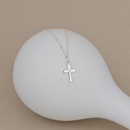 Silver First Holy Communion Cross Necklace