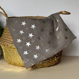 Silver Glitter Stars Scarf in Grey Silver Glitter Stars Scarf in Grey