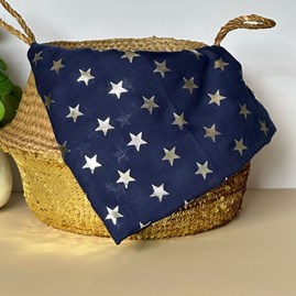 Silver Glitter Stars Scarf in Navy Blue Silver Glitter Stars Scarf in Navy Blue