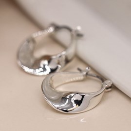 Silver Plated Wave Hoop Earrings Silver Plated Wave Hoop Earrings