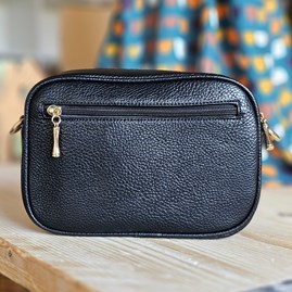 Single Zip Cross Body Bag in Black Single Zip Cross Body Bag in Black