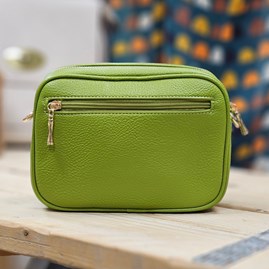 Single Zip Cross Body Bag in Light Green