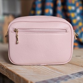 Single Zip Cross Body Bag in Light Pink Single Zip Cross Body Bag in Light Pink