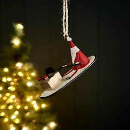 Sitting Santa on a Paddle Board Hanging Decoration Sitting Santa on a Paddle Board Hanging Decoration