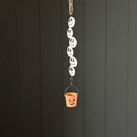 Skeleton Faces and Bucket Hanging Halloween Decoration