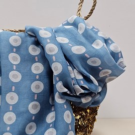Small Circles Scarf in Denim Blue