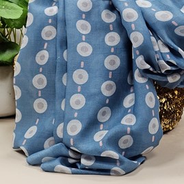 Small Circles Scarf in Denim Blue