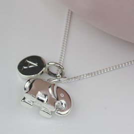 Personalised Solid Silver Elephant Necklace Personalised Solid Silver Elephant Necklace