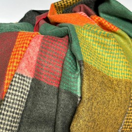 Soft Colour Block Check Scarf in Autumn Colours Soft Colour Block Check Scarf in Autumn Colours