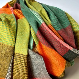 Soft Colour Block Check Scarf in Autumn Colours Soft Colour Block Check Scarf in Autumn Colours