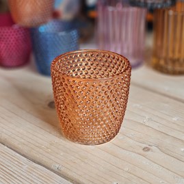 Spot Glass Orange Medium Tea Light Holder Spot Glass Orange Medium Tea Light Holder