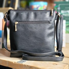 Square Multi-Zipped Cross Body Bag in Black Square Multi-Zipped Cross Body Bag in Black