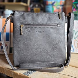 Square Multi-Zipped Cross Body Bag in Dark Grey Square Multi-Zipped Cross Body Bag in Dark Grey