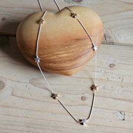 Star Charms Slider Necklace in Silver and Gold Star Charms Slider Necklace in Silver and Gold