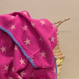 Stars Blanket Scarf in Hot Pink