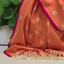 Stars Blanket Scarf in Orange Stars Blanket Scarf in Orange