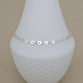 Sterling Silver Anklet With Cut Out Discs Sterling Silver Anklet With Cut Out Discs