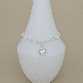 Sterling Silver Bridesmaid Heart Link Bracelet Sterling Silver Bridesmaid Heart Link Bracelet
