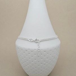 Sterling Silver Double Beaded Anklet Sterling Silver Double Beaded Anklet