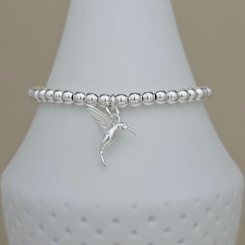 Sterling Silver Humming Bird Charm Bracelet Sterling Silver Humming Bird Charm Bracelet