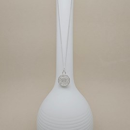 Sterling Silver Tree Slice with Heart Charm Necklace Sterling Silver Tree Slice with Heart Charm Necklace