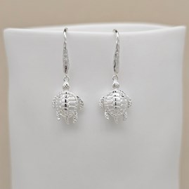 Sterling Silver Turtle Drop Earrings Sterling Silver Turtle Drop Earrings