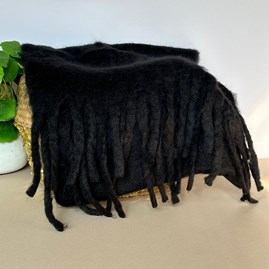 Super Soft Chunky Tassel Scarf in Black Super Soft Chunky Tassel Scarf in Black