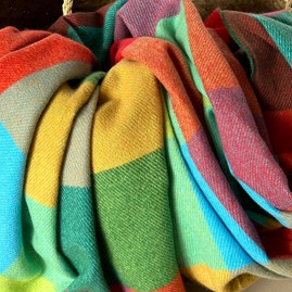 Super Soft Colour Block Scarf in Red & Green Super Soft Colour Block Scarf in Red & Green