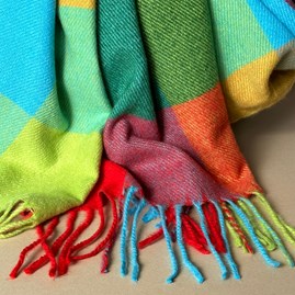 Super Soft Colour Block Scarf in Red & Green Super Soft Colour Block Scarf in Red & Green