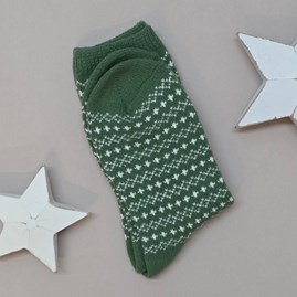Super Soft Patterned Socks in Green